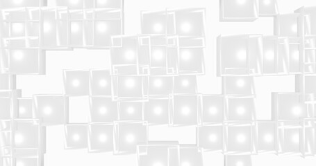 Render with white cubes on a light background
