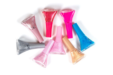 a set of nail polishes in different colors