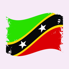 Saint Kitts and Nevis Country Brush Flag Design
