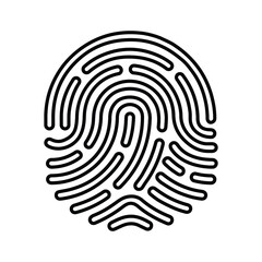 Finger, fingerprint line icon. Outline vector.