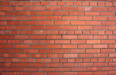 Brick wall with red brick, red brick background.