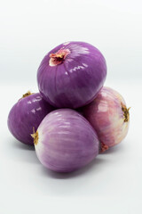 red onion on white background