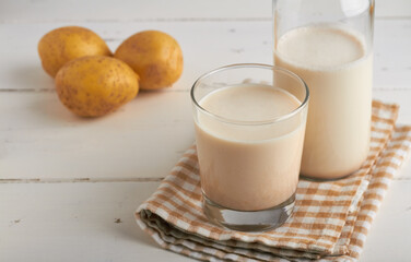 vegan potato milk in a glass bottle sweden super food