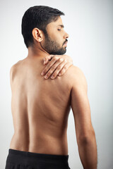 shoulder blade injury on human body