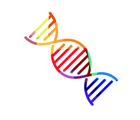Dna vector illustration icon. White background isolated.
