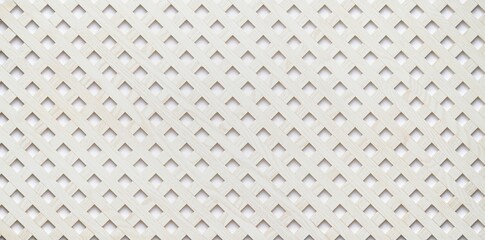 white wooden lattice . background for the text . design for labels , design for signs , design for packaging . white lattice made of thin slats with a texture of wood .