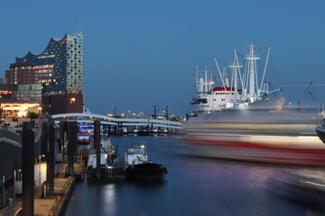 Hamburg Harbour Evening, long exposure