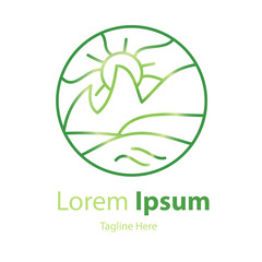 Luxury Green Farm or Eco based logo with dummy text vector illustration on white background.