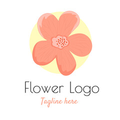 Colorful flower logo with dummy text on white background vector illustration for various service and product brand identity.