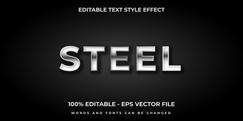 Editable 3D steel text effect template 
