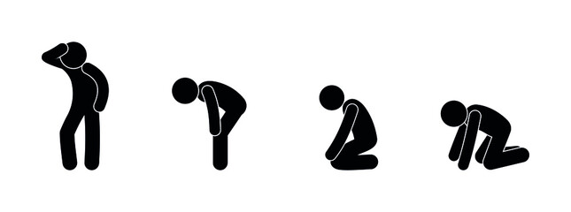 man is tired, silhouettes of people in a pose of fatigue and emotional burnout, a sad depressive human figure