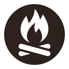 Campfire, campfire area, bonfire icon, fire symbol