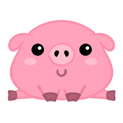 Funny pigs vector illustration. Cute farm animal character.