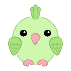 Cute parrot bird vector illustration isolated on white background