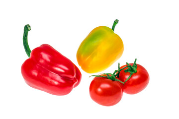 Set of fresh vegetables isolated on white background