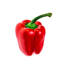 sweet red pepper, paprika isolated on white background, clipping path, full depth of field