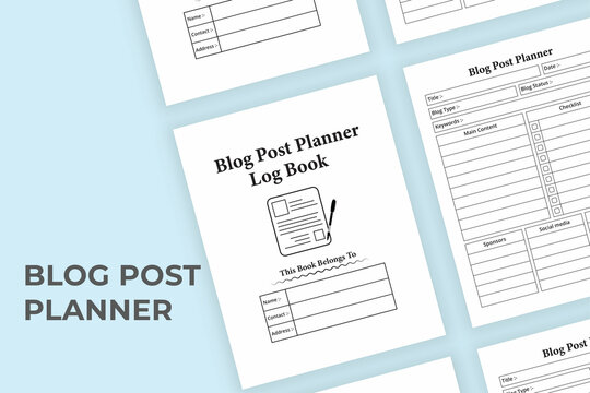 Blog post planner log book KDP interior. Blog writer notebook template. Content writers planner journal interior. Blog post schedule and tracker logbook template. KDP interior Logbook.
