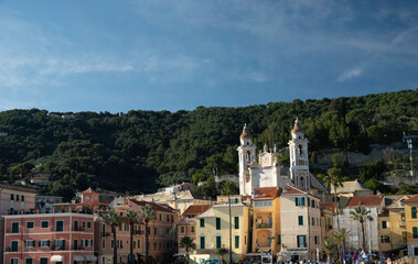 the beautiful church of laigueglia, an example of religious architecture of the late Ligurian...