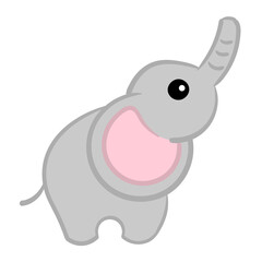 Baby elephant vector illustration. Cute illustration for kids. Cartoon Animal