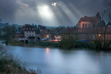 Fototapeta premium Guxhagen mit Kloster am Abend