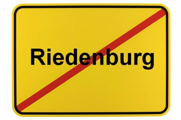 Illustration eines Ortsschildes der Stadt Riedenburg