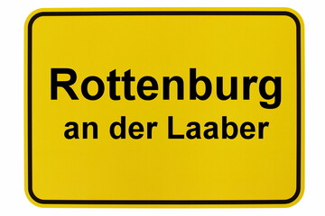 Illustration eines Ortsschildes der Stadt Rottenburg an der Laaber