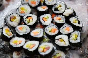 Homemade Sushi. You can see that it was not made by a professional. 