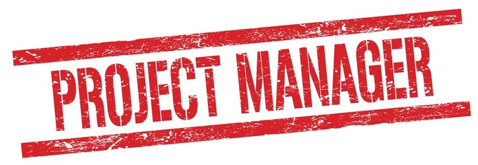 PROJECT MANAGER text on red grungy rectangle stamp.