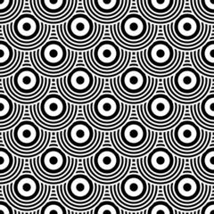 Fototapeta premium Art Deco motif in seamless pattern. Decorative fish scale texture.
