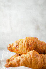 Breakfast with croissants.