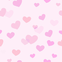 Vector pattern, pink hearts, for a postcard