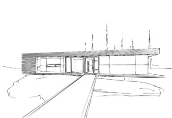 sketch of a house 3d illustration