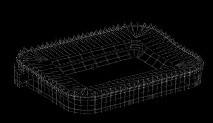 sketch of a stadium 3d illustration