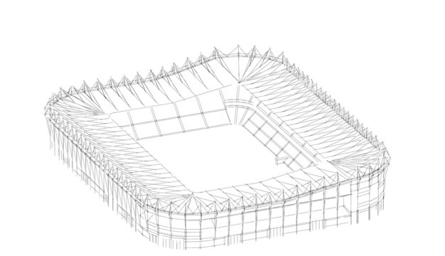 sketch of a stadium 3d illustration