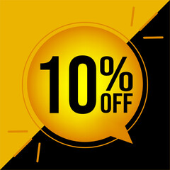 10% off vector art in gold color
