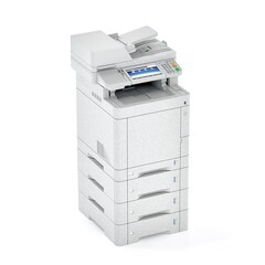 Multi-function printer scanner. Isolated Office professional technology. 3D illustration.