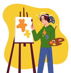 Artist creating picture abstract concept