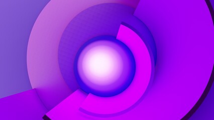Abstract purple background circles pattern 3d render