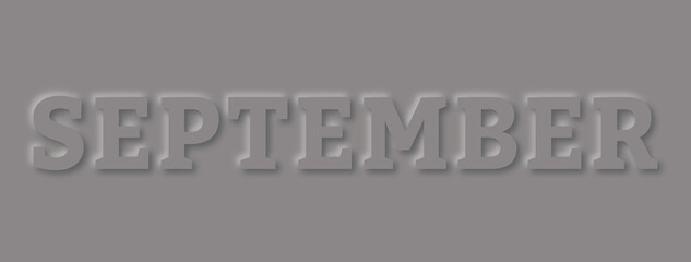 September month grey color 3D design.