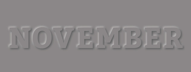 November month grey color 3D design.
