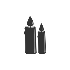 Black candles. Suitable for icon.