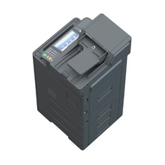 Multi-function printer scanner. Isolated Office professional technology. 3D illustration.