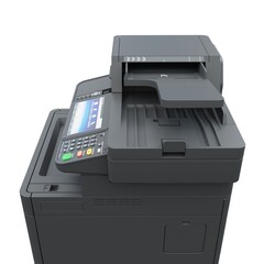 Multi-function printer scanner. Isolated Office professional technology. 3D illustration.