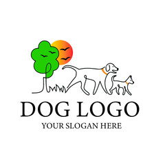 dog and her baby cartoon illustration