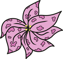 A beautiful pink flower in shades of fuchsia. Maybe it's even poisonous