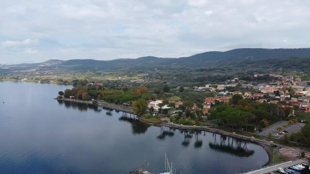 Bolsena by the lake aerial view, Viterbo district, Lazio Italy