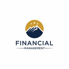 Mountain with Statistic Marketing Financial Logo Design Vector