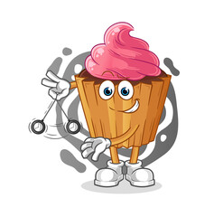cupcake hypnotizing cartoon. cartoon mascot vector