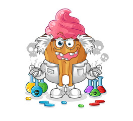 cupcake mad scientist illustration. character vector