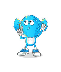 Obraz premium candy head cartoon eavesdropping vector. cartoon character